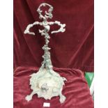 Stunning Stick Stand With Dog on Base Leading To Rifle Leaning On Tree Trunk Leading To Hunting Horn
