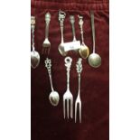 Selection of contential white metal spoons etc. 115 grams.