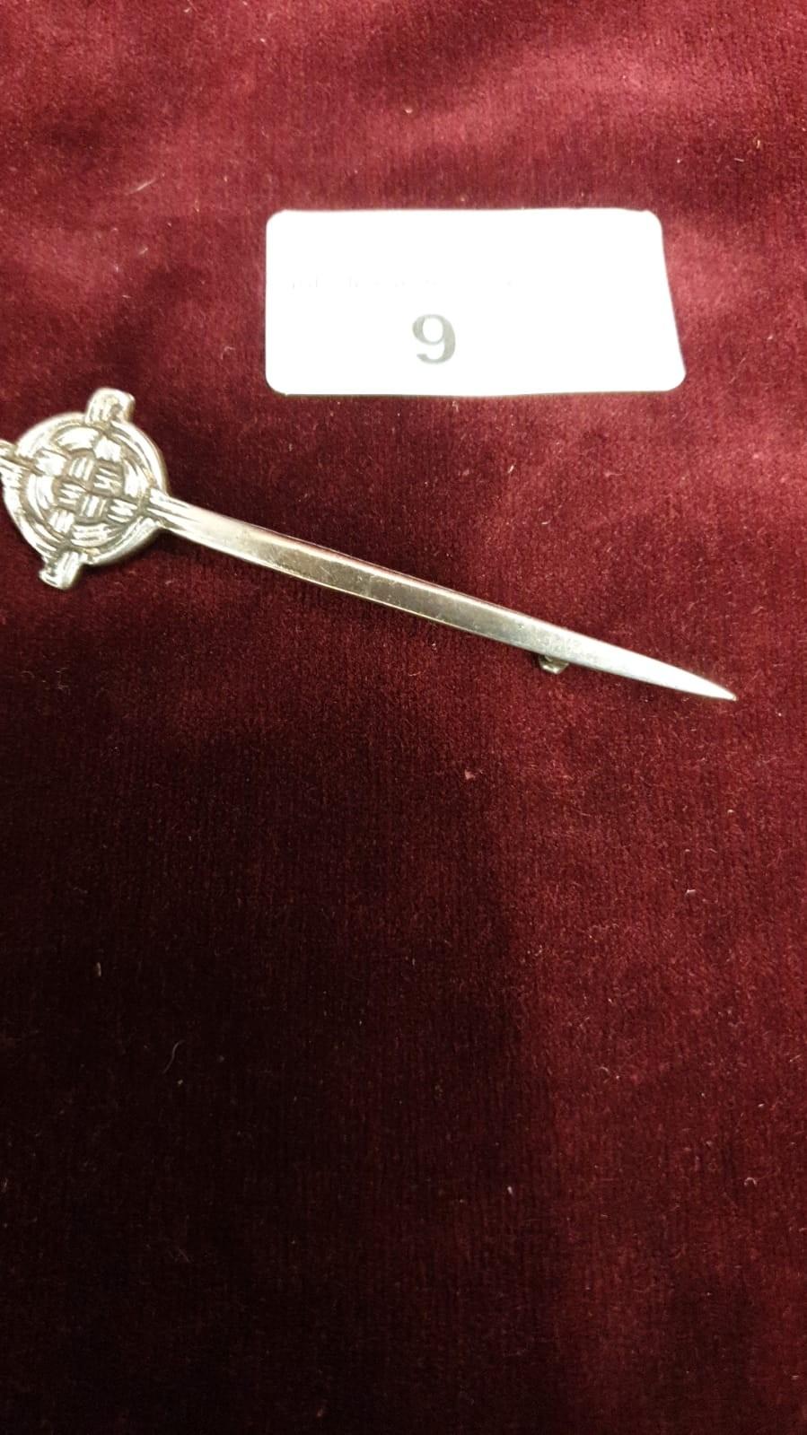 Large silver Hall marked celtic kilt pin by Robert alison Glasgow Hall marked.