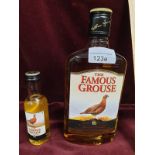 Half Bottle Famous Grouse Whisky And Miniature Full And Sealed
