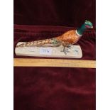 Early Beswick Pheasant On Plinth 22cms Length