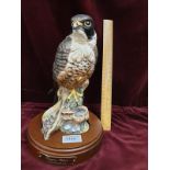 Limited Edition Royal Doulton Peregrine Falcon On Wooden Base 26cms Signed By Artist
