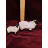 Beswick Ram And Lamb Figures