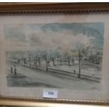 Water colour of tay Street Perth signed A Stuart.