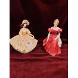 Royal doulton figure Sundays best and Royal doulton figure winsome both as found.