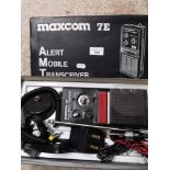 Boxed maxcom 7e alert mobile transceiver.