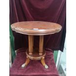 Reproduction French Four Column Base Center Hall Table.