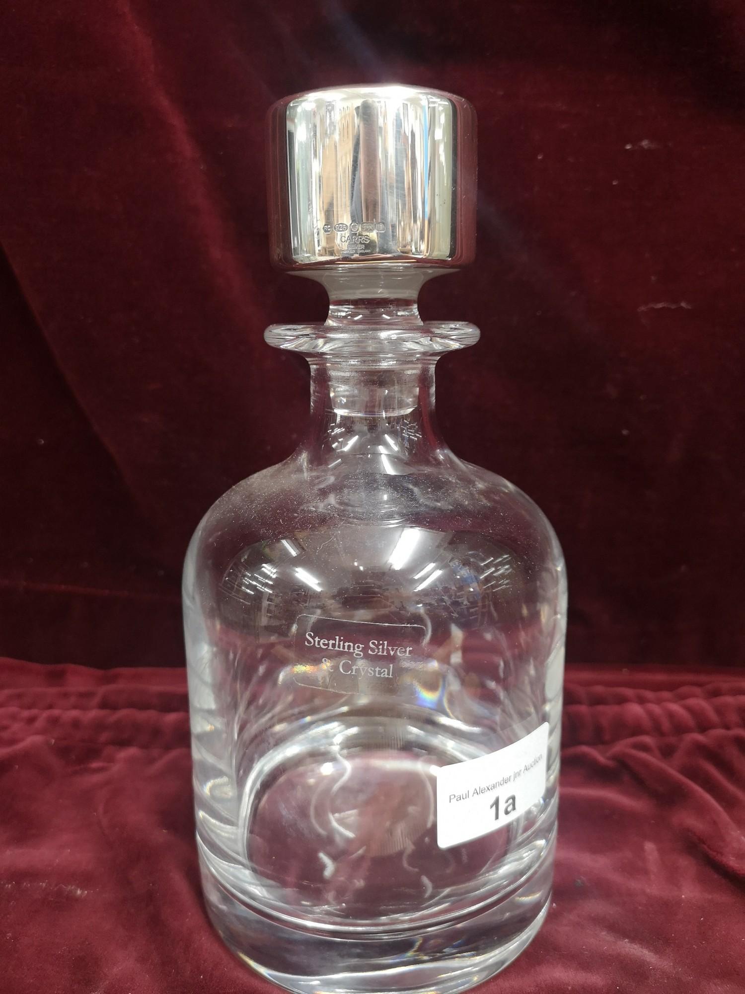 Silver Hall marked sheffield topped decanter makers Robert Carr Ltd. - Image 2 of 4