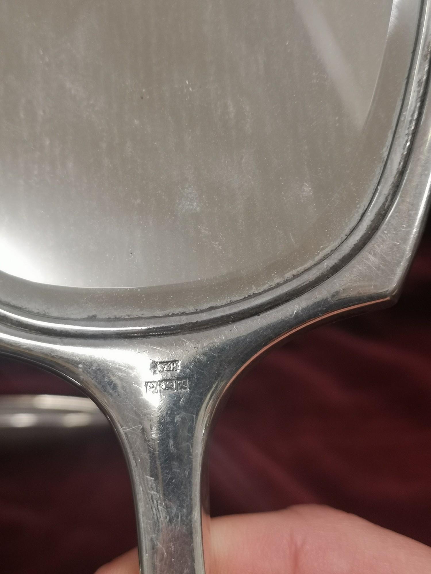 Silver Hall marked mirror and brush set. - Image 5 of 7