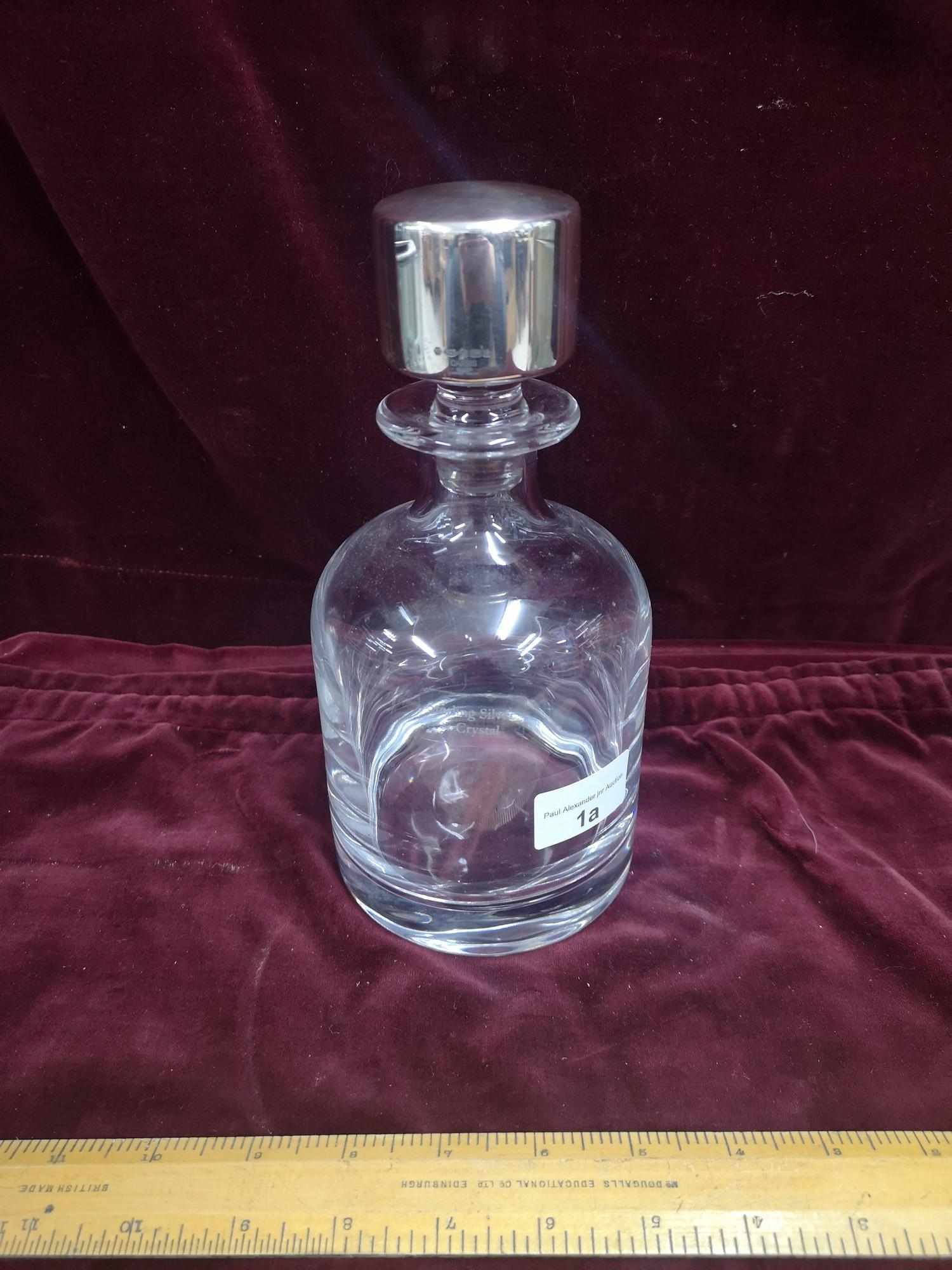 Silver Hall marked sheffield topped decanter makers Robert Carr Ltd.