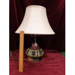 Moorcroft unusual ceramic table lamp with shade.