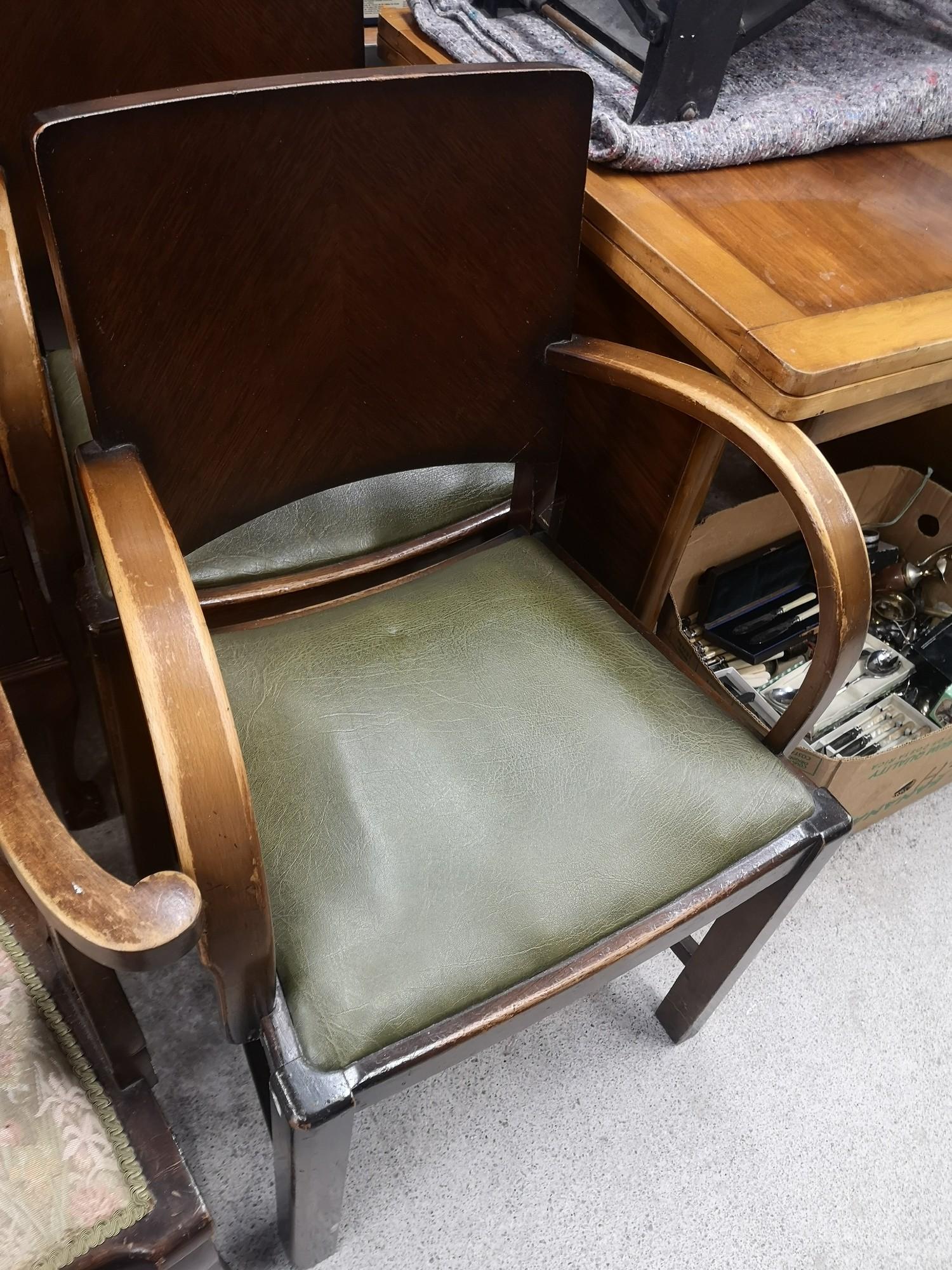 1930s 40 s art deco table with 4 art deco chairs. - Image 2 of 5