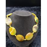 Stunning yellow agate statement necklace.