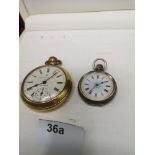 Ingersoll triumph London Ltd pocket watch needs service together with small Edwardian silver