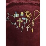 Selection Of Religious Jewellery To Include Holy Water And Lourdes Bottle Rosaries ect