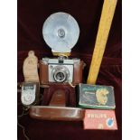 Rare Vintage Dacora Camera With Original Flash, Light Meter 2 Bulbs Original Boxes ect