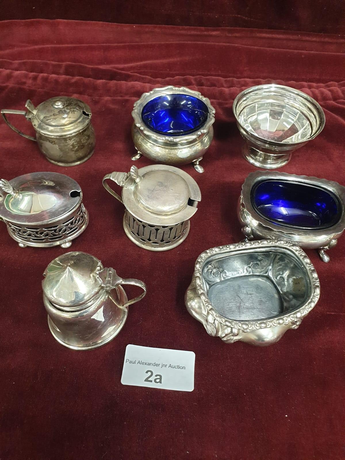 Selection of Silver Hallmarked Cruets Some With Glass Liners Weight Of Silver Alone 300g - Image 3 of 4