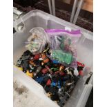 Box of playworn cars etc.