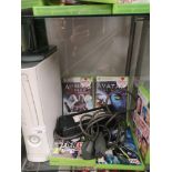 Xbox 360 console with games .