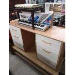 6 Drawer Modern pedistal desk.