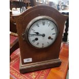 Edwardian inlaid clock With pendulum.