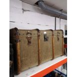 Large 1920s Wooden bounded Travel trunk.