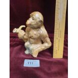 Rare Early Beswick Monkey With Pipe 12cms