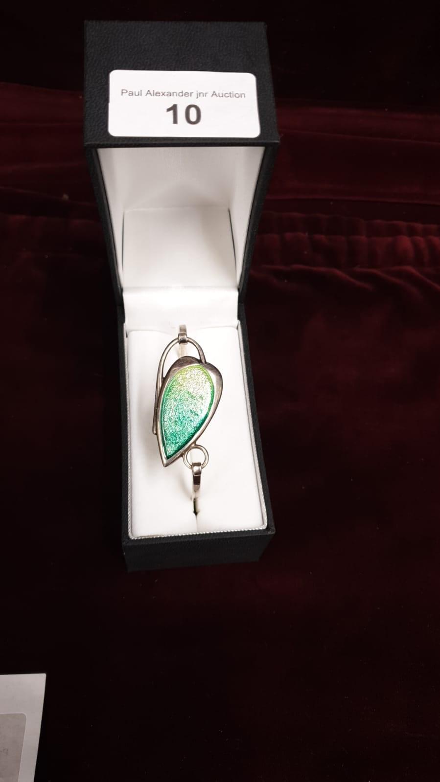 Silver 925 ortak enamel bangle with original box.