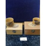 4 pieces of Mauchline ware s to include napkin rings.