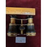 Lovely Set Of Opera Glasses Brass And Leather