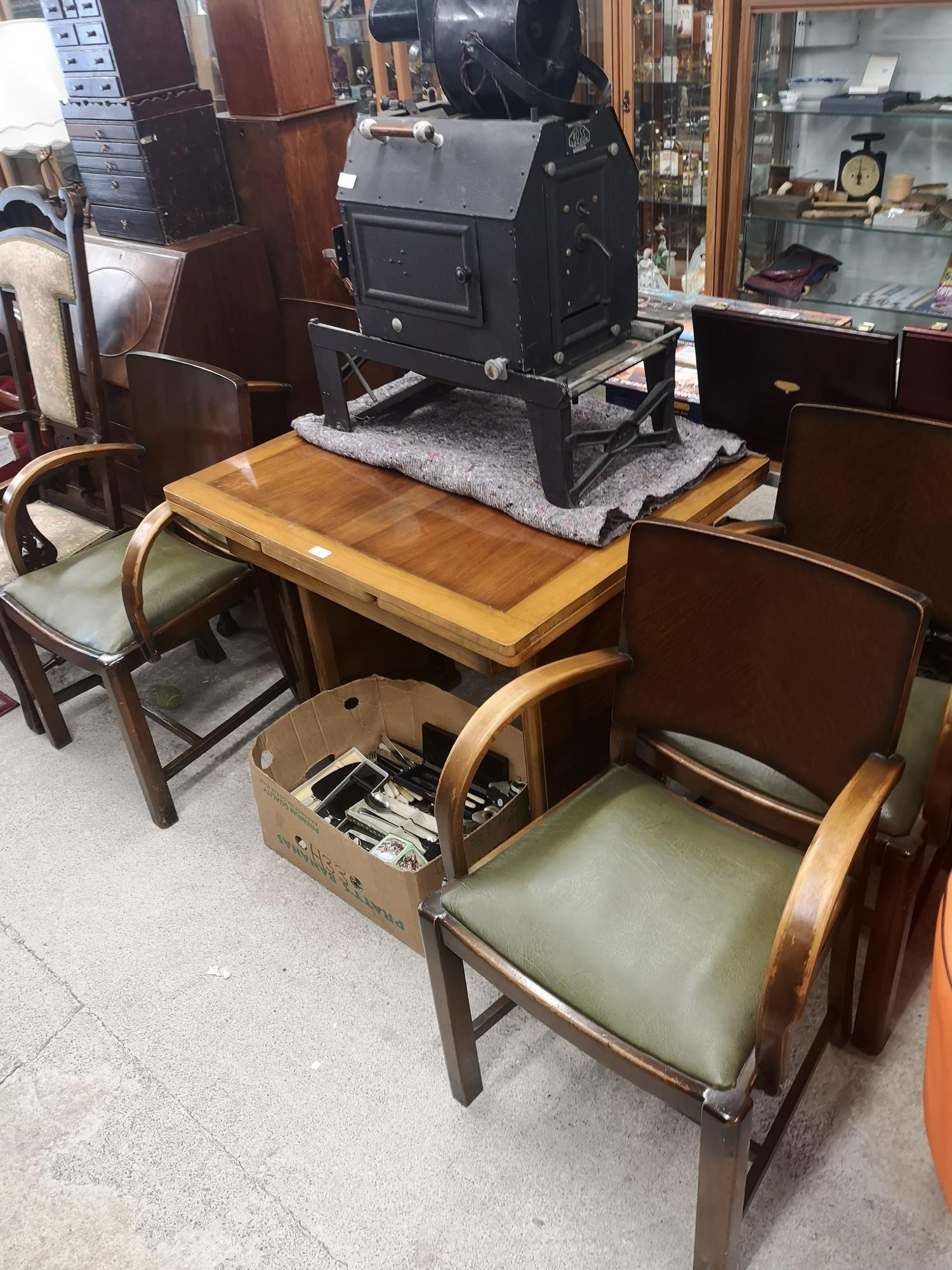 1930s 40 s art deco table with 4 art deco chairs. - Image 3 of 5