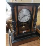 Vintage clock case with modern setting. Needs attention.