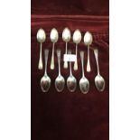 Selection of silver Hall marked spoons. 147 grams..