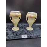 Pair of ivory blush vases .