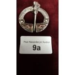 Glasgow silver Hall marked celtic plaid brooch makers Robert alison.