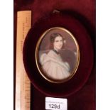 Stunning Portrait Of Young Lady In Victorian Attire Signed Ruby