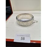 Vintage Silver Bangle with nice Engraving s hall marked Birmingham 1978. 40.3grams