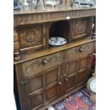 Oak buffet cabinet.