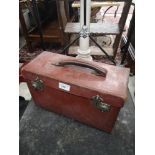 Vintage bowling case with intials D. H.