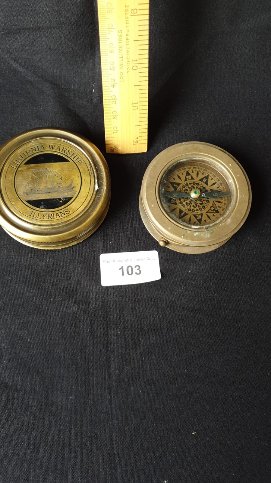 2 Unusual Nauctical compasses 1 with pull out magnifier .
