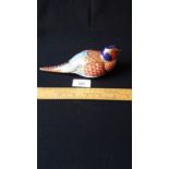 Royal Crown Derby Large Pheasant 18 cm long with button .