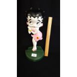 Large Cast Iron Betty Boop Door Stop Over 12 Inches In Height