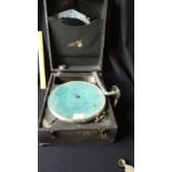 National Band Gramophone With Records And Needles