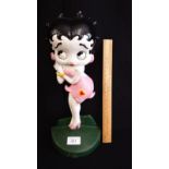 Large Cast Iron Betty Boop Door Stop Stands Over 12 Inches Tall
