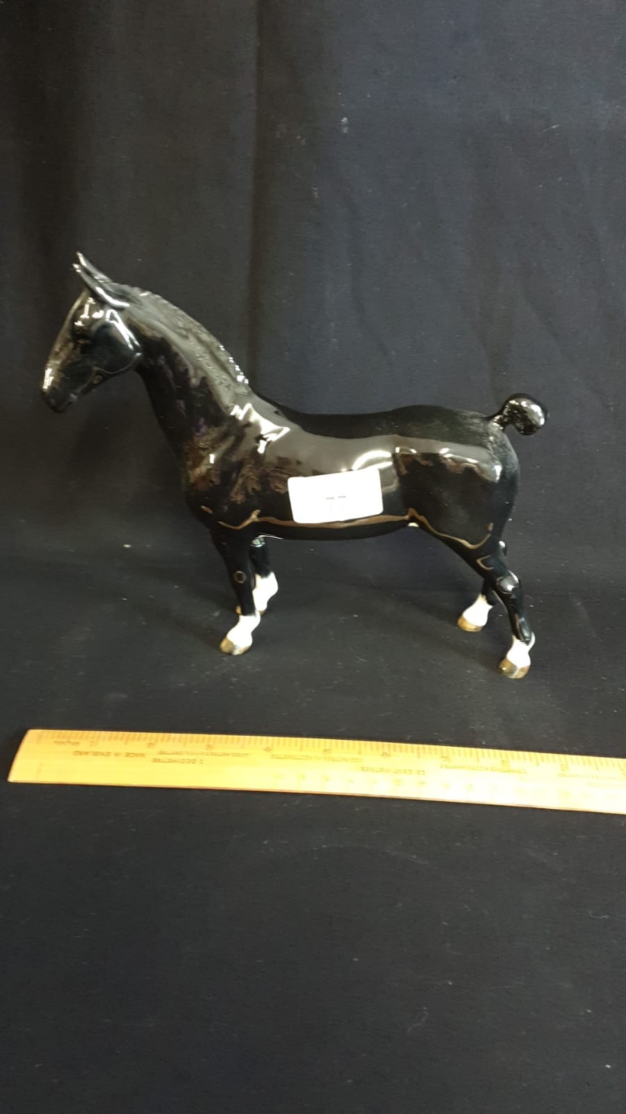 Rare Hackney Pony In Black With White Socks And Nose Gold Stamped - Image 2 of 2