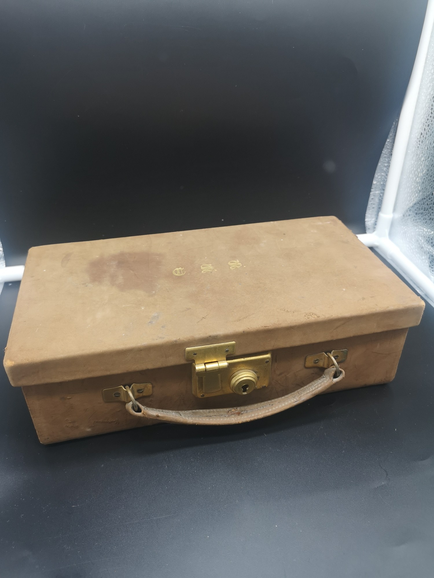 1900s pig skin vanity case with bijouterie. - Image 4 of 5