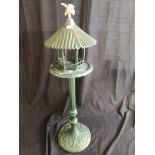 Cast metal garden bird table.