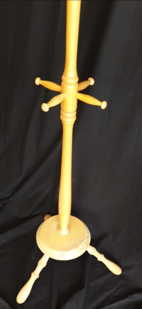 Elm Wood Stunning Coat / Stick Stand with Tri Leg Supports - Image 2 of 2