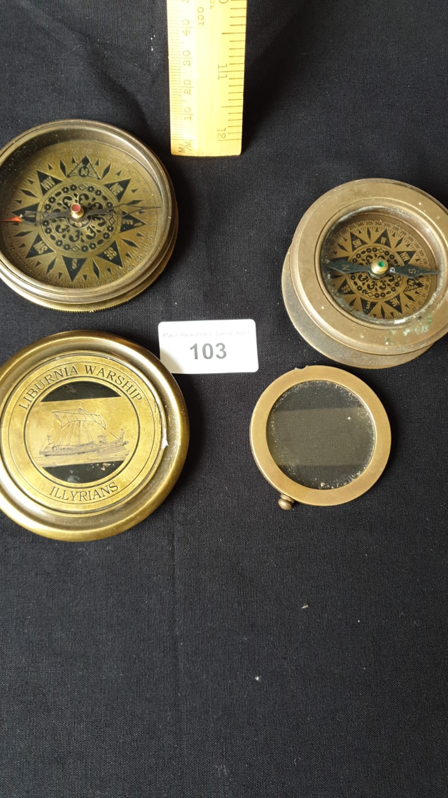 2 Unusual Nauctical compasses 1 with pull out magnifier . - Image 2 of 3