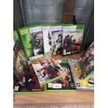 Shelf of xbox 360 games.